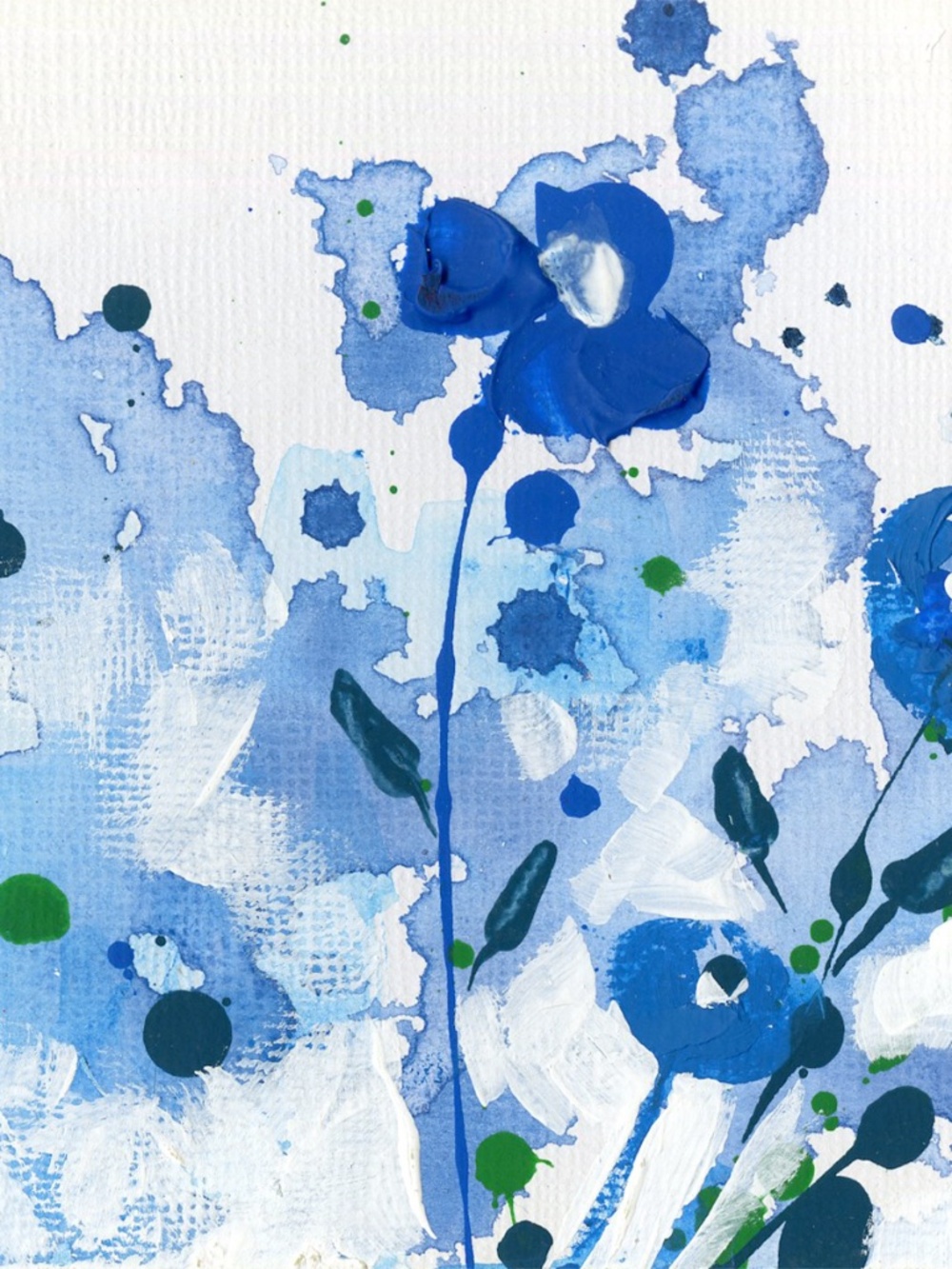 Original Acrylic Floral Paintings on art panel - Dreaming In Blue 18